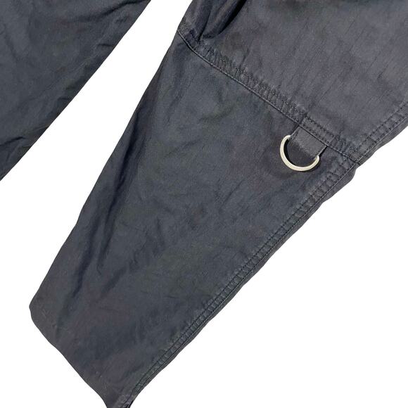 Vintage Y2K 00s Banana Republic Black D-Ring Cropped Trouser Size 2 Relaxed Fit - Picture 9 of 12